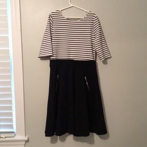 A beautiful black and white dress